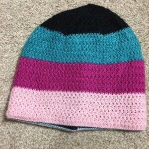 Girl's Unbranded Beanie--One Size--Black/Aqua/Magenta/Pink